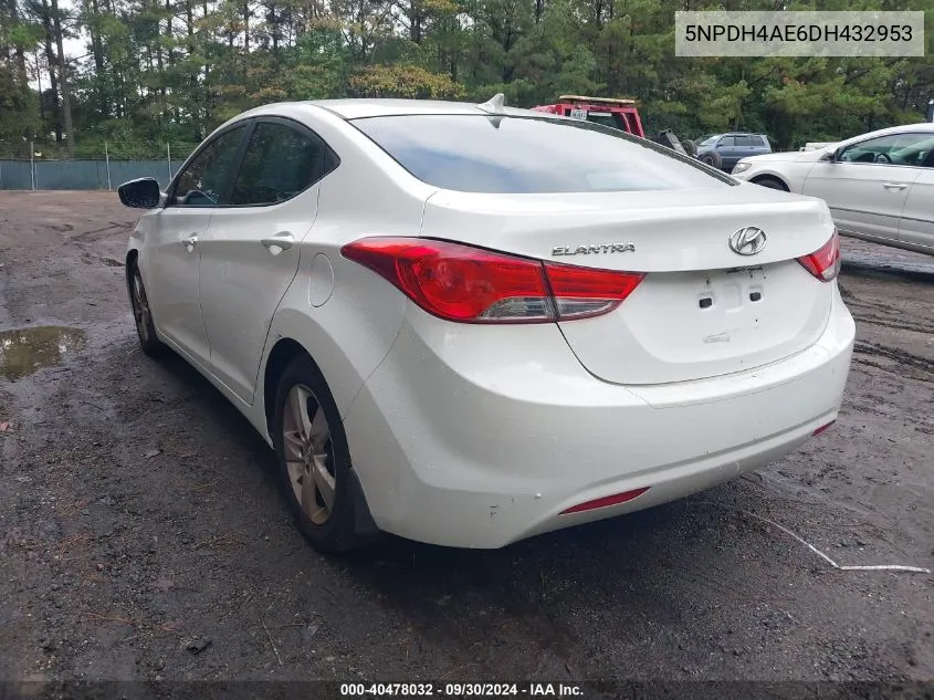 5NPDH4AE6DH432953 2013 Hyundai Elantra Gls