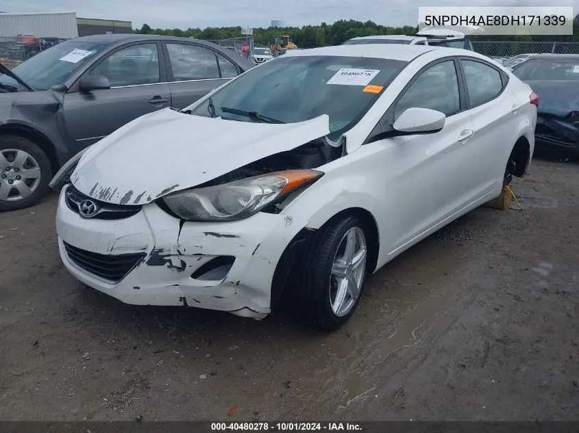 5NPDH4AE8DH171339 2013 Hyundai Elantra Gls