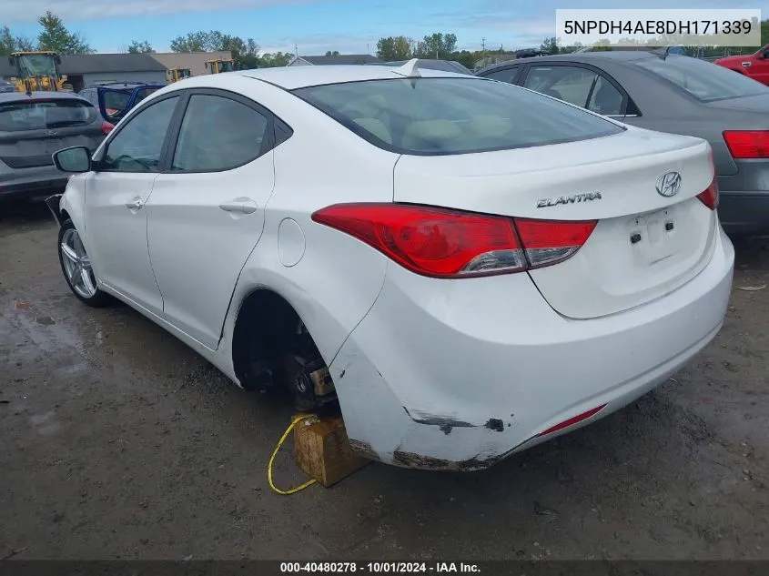 5NPDH4AE8DH171339 2013 Hyundai Elantra Gls