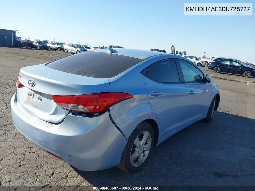 KMHDH4AE3DU725727 2013 Hyundai Elantra Gls