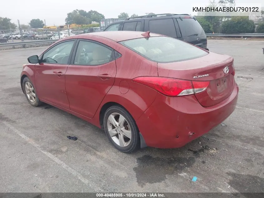 KMHDH4AE8DU790122 2013 Hyundai Elantra Gls