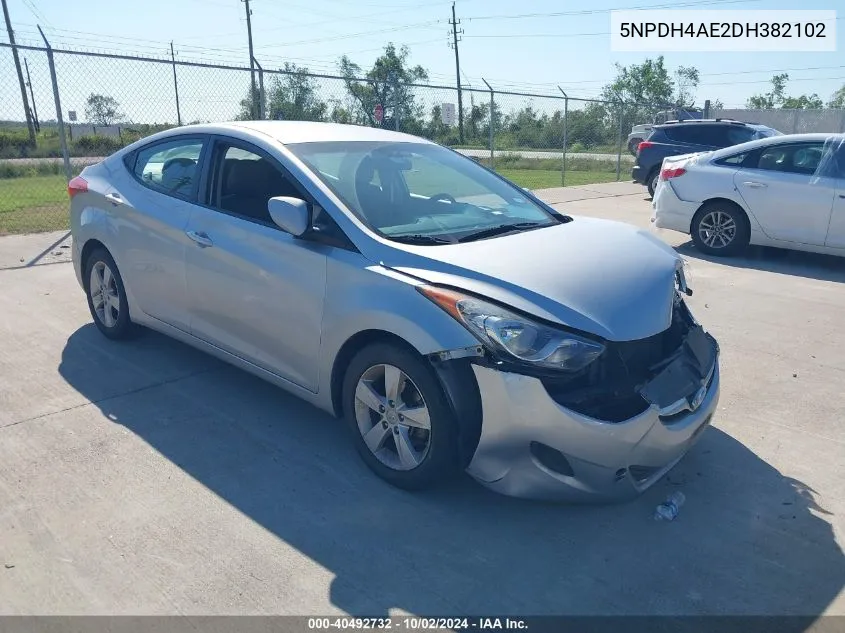 2013 Hyundai Elantra Gls VIN: 5NPDH4AE2DH382102 Lot: 40492732