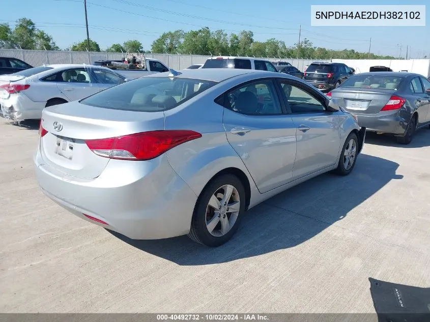 2013 Hyundai Elantra Gls VIN: 5NPDH4AE2DH382102 Lot: 40492732