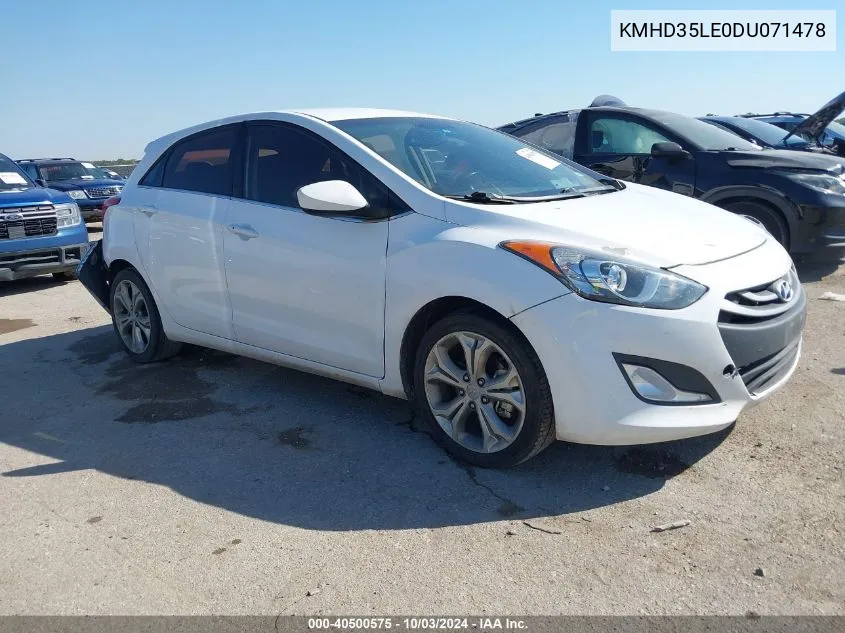 2013 Hyundai Elantra Gt VIN: KMHD35LE0DU071478 Lot: 40500575