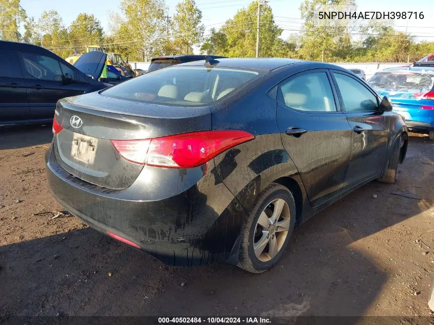 2013 Hyundai Elantra Gls/Limited VIN: 5NPDH4AE7DH398716 Lot: 40502484