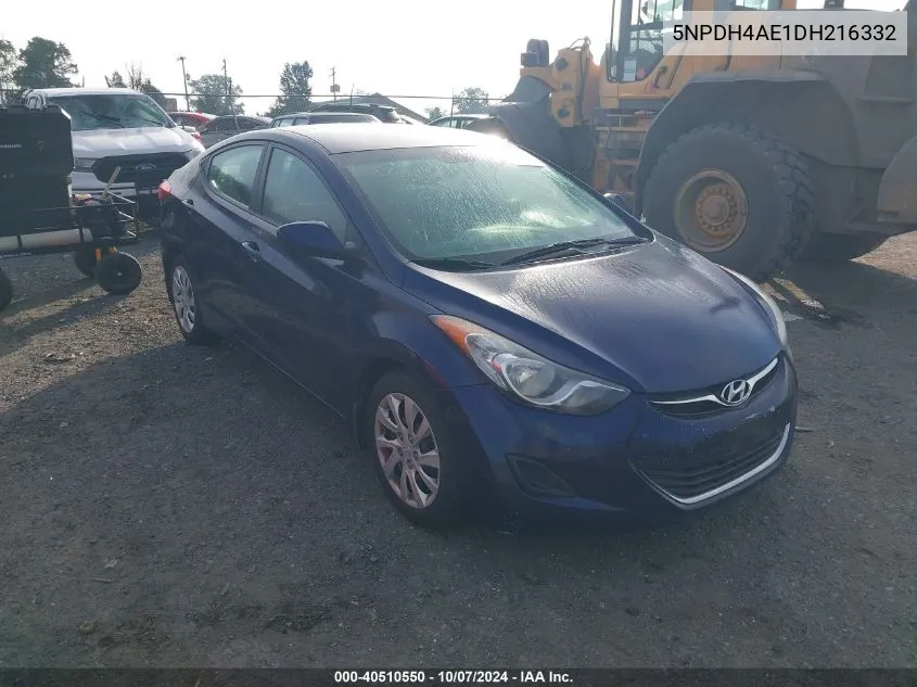 2013 Hyundai Elantra Gls VIN: 5NPDH4AE1DH216332 Lot: 40510550