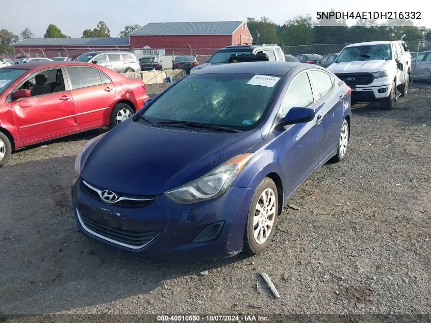 2013 Hyundai Elantra Gls VIN: 5NPDH4AE1DH216332 Lot: 40510550