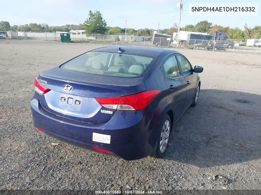 2013 Hyundai Elantra Gls VIN: 5NPDH4AE1DH216332 Lot: 40510550