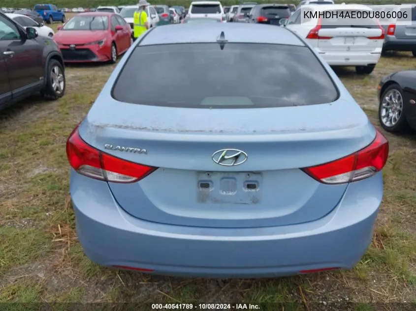 2013 Hyundai Elantra Gls/Limited VIN: KMHDH4AE0DU806006 Lot: 40541789