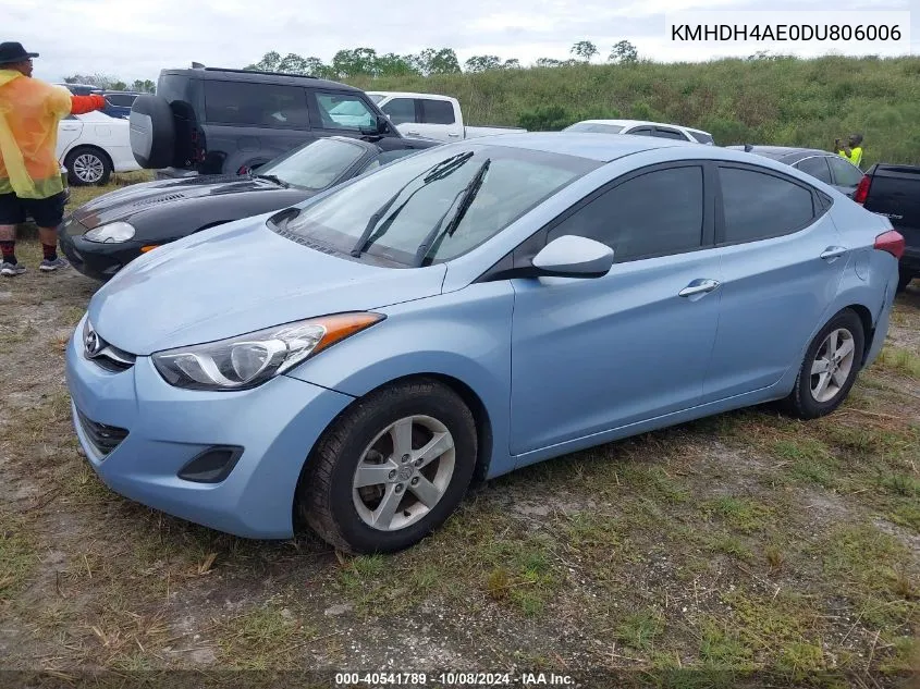 2013 Hyundai Elantra Gls/Limited VIN: KMHDH4AE0DU806006 Lot: 40541789