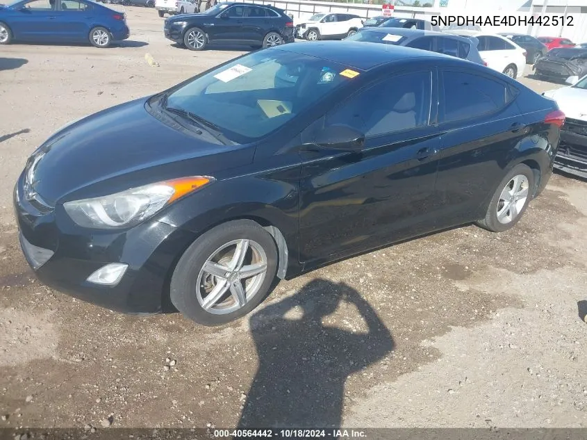 2013 Hyundai Elantra Gls VIN: 5NPDH4AE4DH442512 Lot: 40564442