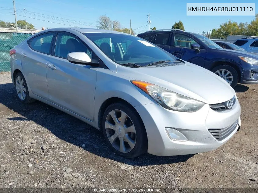 2013 Hyundai Elantra Limited VIN: KMHDH4AE8DU011110 Lot: 40592806