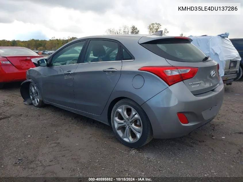 2013 Hyundai Elantra Gt VIN: KMHD35LE4DU137286 Lot: 40595882