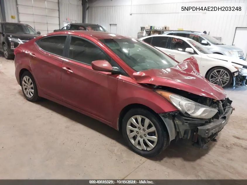 5NPDH4AE2DH203248 2013 Hyundai Elantra Gls