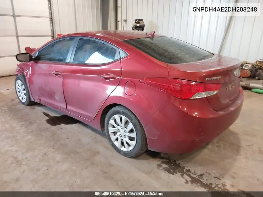 5NPDH4AE2DH203248 2013 Hyundai Elantra Gls