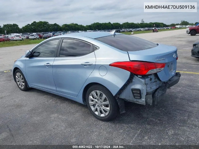 2013 Hyundai Elantra Gls VIN: KMHDH4AE7DU509136 Lot: 40621622