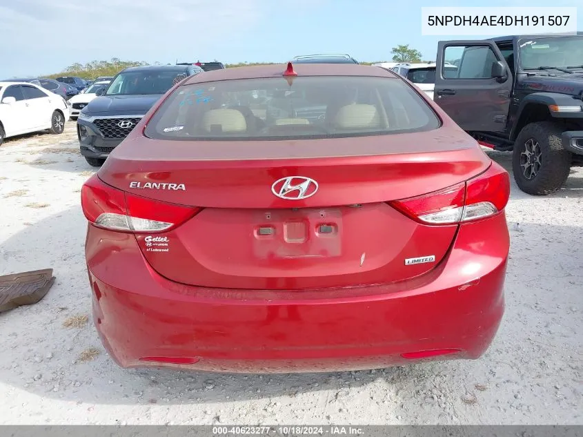 2013 Hyundai Elantra Limited VIN: 5NPDH4AE4DH191507 Lot: 40623277