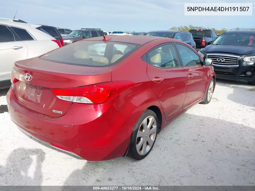 2013 Hyundai Elantra Limited VIN: 5NPDH4AE4DH191507 Lot: 40623277