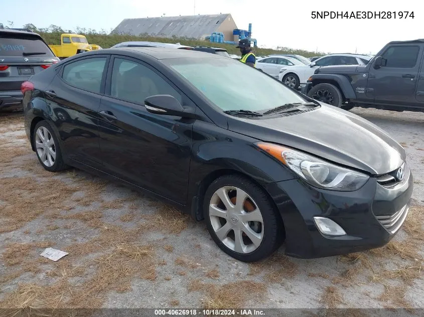 5NPDH4AE3DH281974 2013 Hyundai Elantra Limited