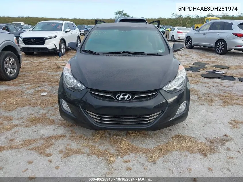 2013 Hyundai Elantra Limited VIN: 5NPDH4AE3DH281974 Lot: 40626918