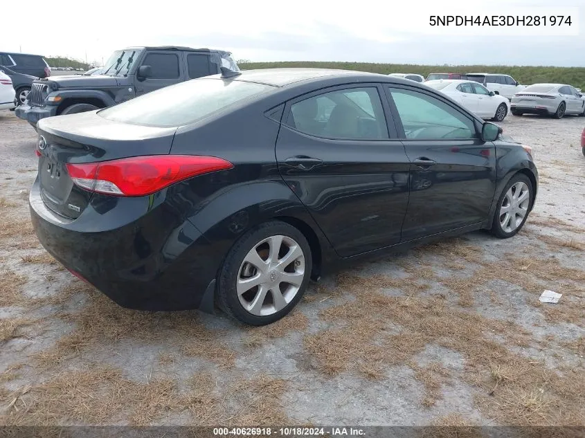 5NPDH4AE3DH281974 2013 Hyundai Elantra Limited