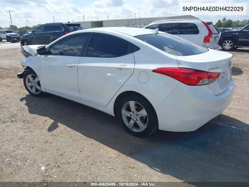 2013 Hyundai Elantra Gls VIN: 5NPDH4AE0DH422029 Lot: 40629459