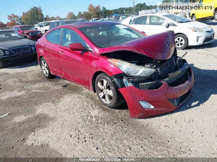 2013 Hyundai Elantra Gls VIN: 5NPDH4AE8DH281419 Lot: 40639301