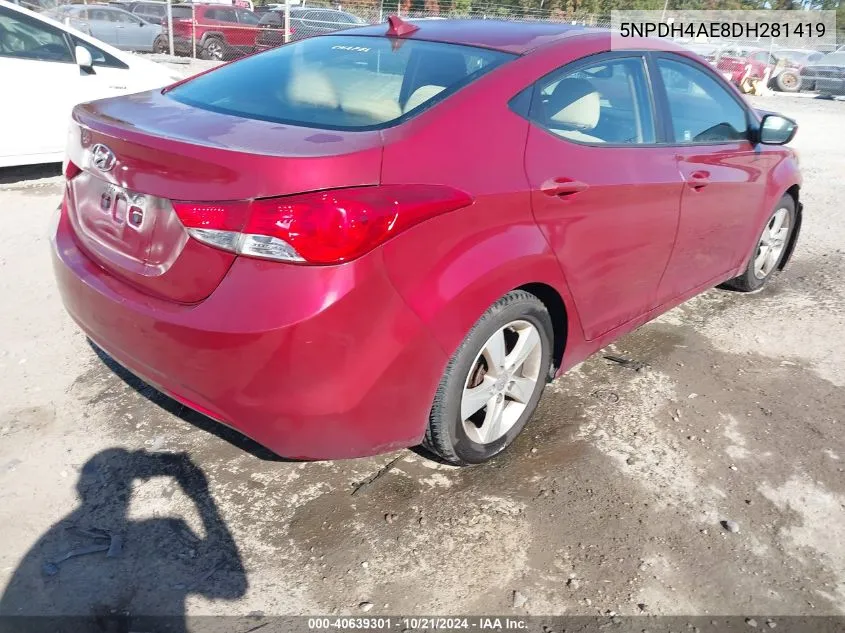 5NPDH4AE8DH281419 2013 Hyundai Elantra Gls