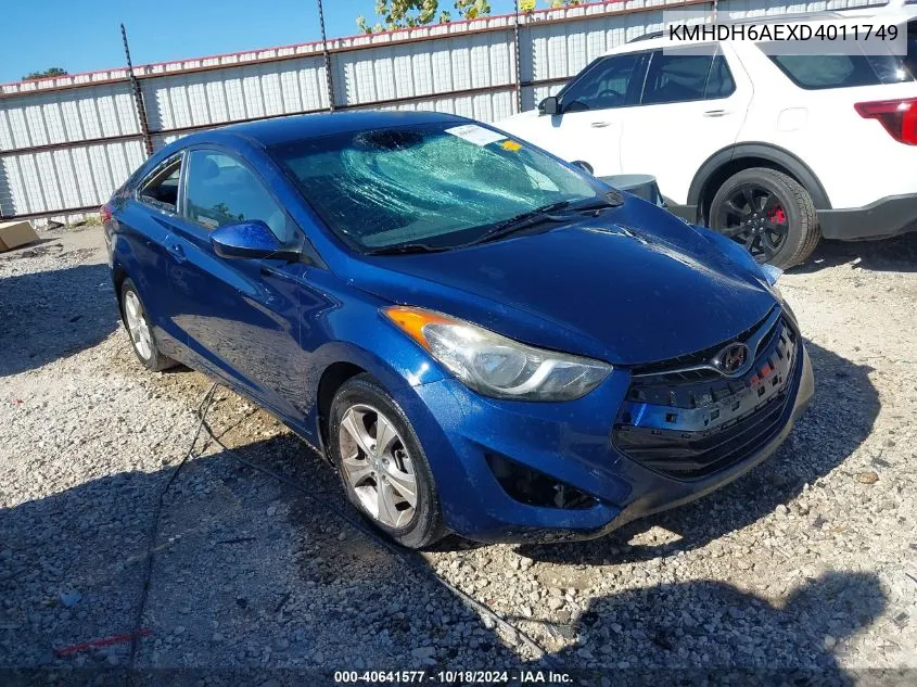 2013 Hyundai Elantra Gs/Se VIN: KMHDH6AEXD4011749 Lot: 40641577