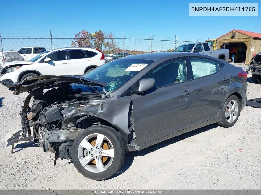 2013 Hyundai Elantra Gls VIN: 5NPDH4AE3DH414765 Lot: 40645349