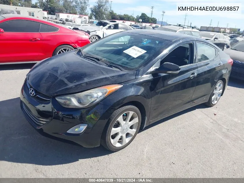 KMHDH4AE0DU698857 2013 Hyundai Elantra Limited