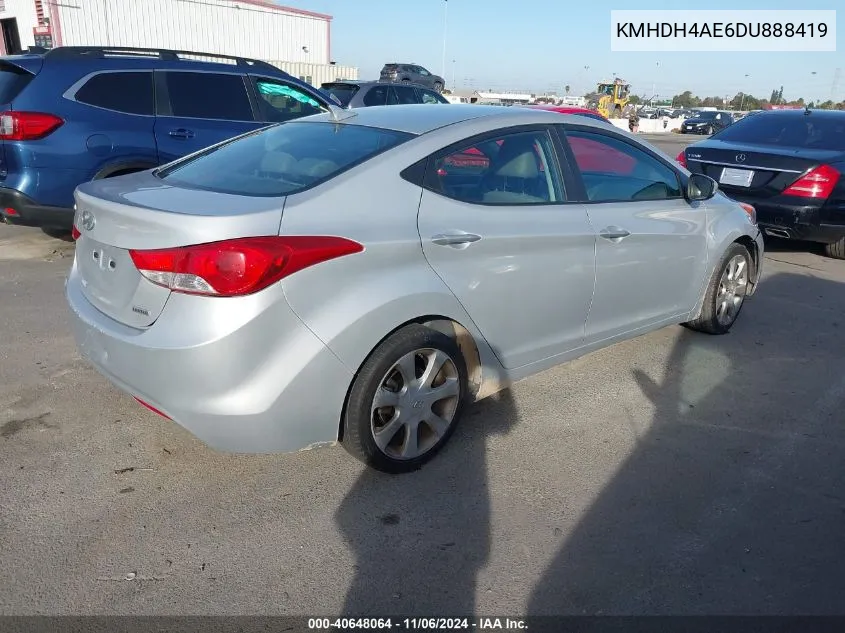 2013 Hyundai Elantra Limited VIN: KMHDH4AE6DU888419 Lot: 40648064