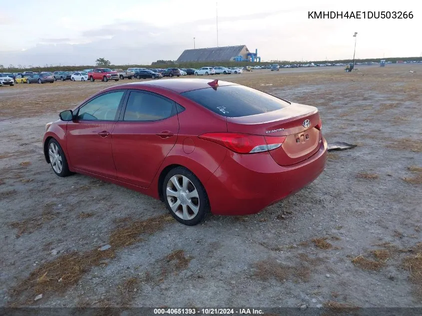 2013 Hyundai Elantra Gls/Limited VIN: KMHDH4AE1DU503266 Lot: 40651393