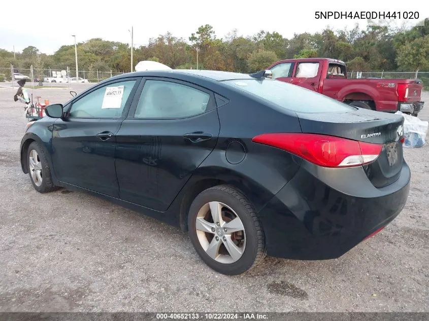 5NPDH4AE0DH441020 2013 Hyundai Elantra Gls