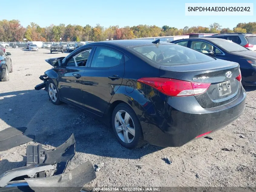 2013 Hyundai Elantra Gls VIN: 5NPDH4AE0DH260242 Lot: 40653164