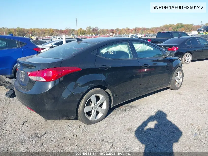 2013 Hyundai Elantra Gls VIN: 5NPDH4AE0DH260242 Lot: 40653164