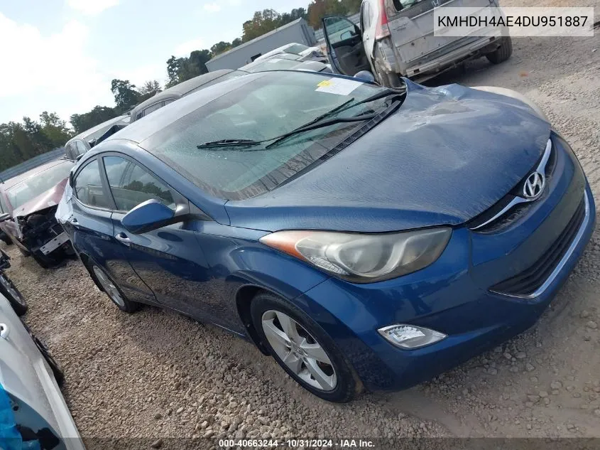 2013 Hyundai Elantra Gls VIN: KMHDH4AE4DU951887 Lot: 40663244