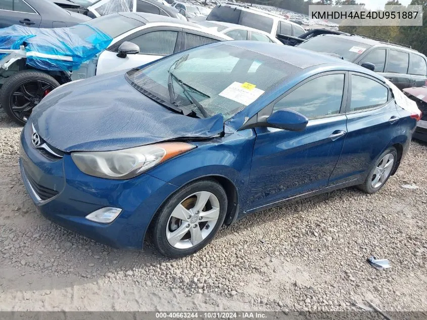 2013 Hyundai Elantra Gls VIN: KMHDH4AE4DU951887 Lot: 40663244