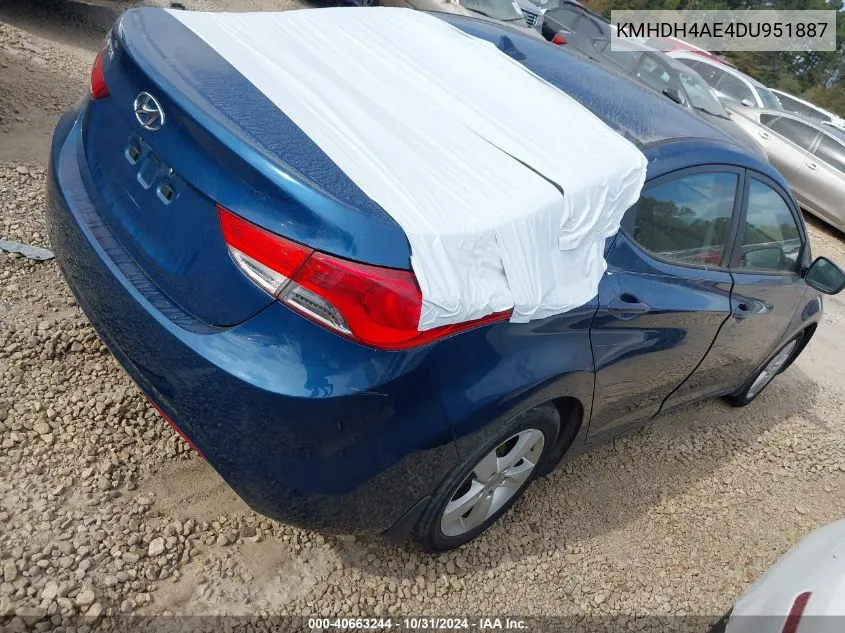 2013 Hyundai Elantra Gls VIN: KMHDH4AE4DU951887 Lot: 40663244