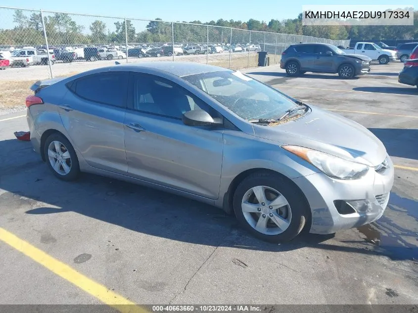 2013 Hyundai Elantra Gls VIN: KMHDH4AE2DU917334 Lot: 40663660