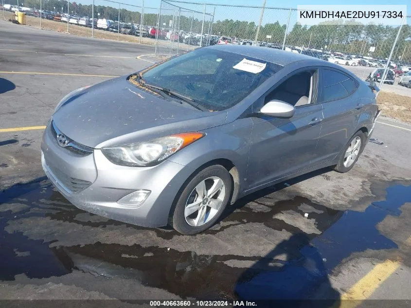 KMHDH4AE2DU917334 2013 Hyundai Elantra Gls