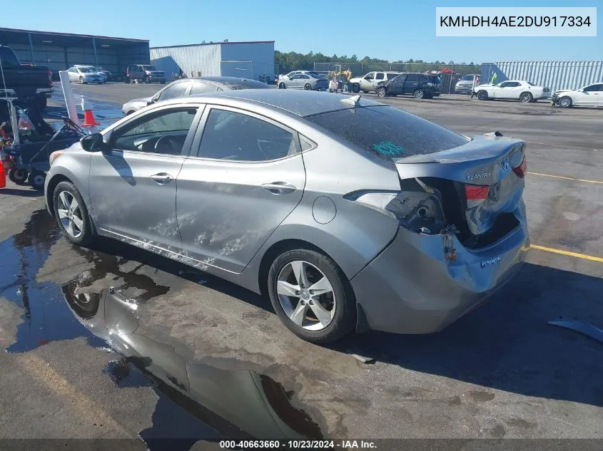 KMHDH4AE2DU917334 2013 Hyundai Elantra Gls