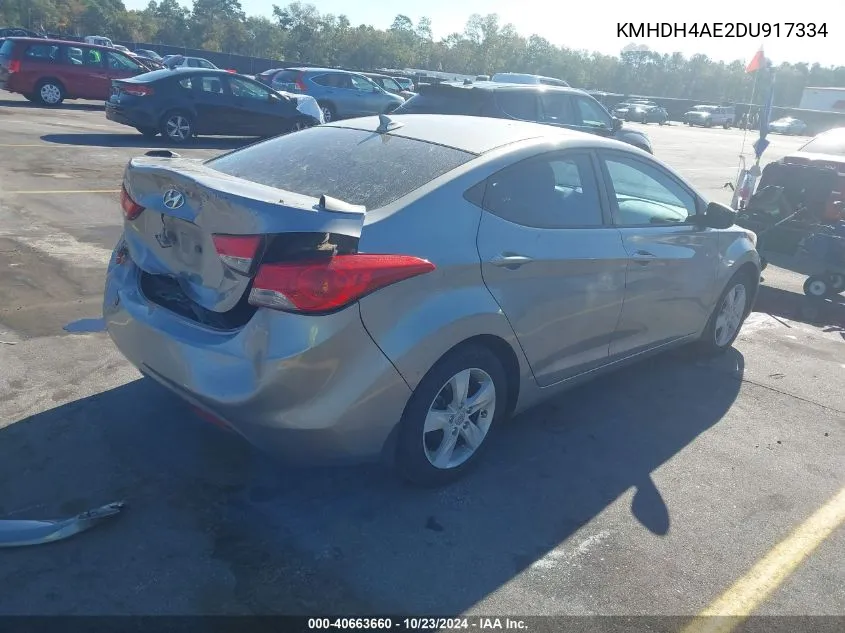 2013 Hyundai Elantra Gls VIN: KMHDH4AE2DU917334 Lot: 40663660