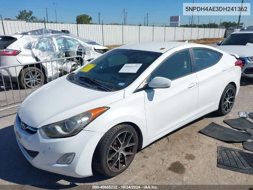 2013 Hyundai Elantra Gls/Limited VIN: 5NPDH4AE3DH241362 Lot: 40665232