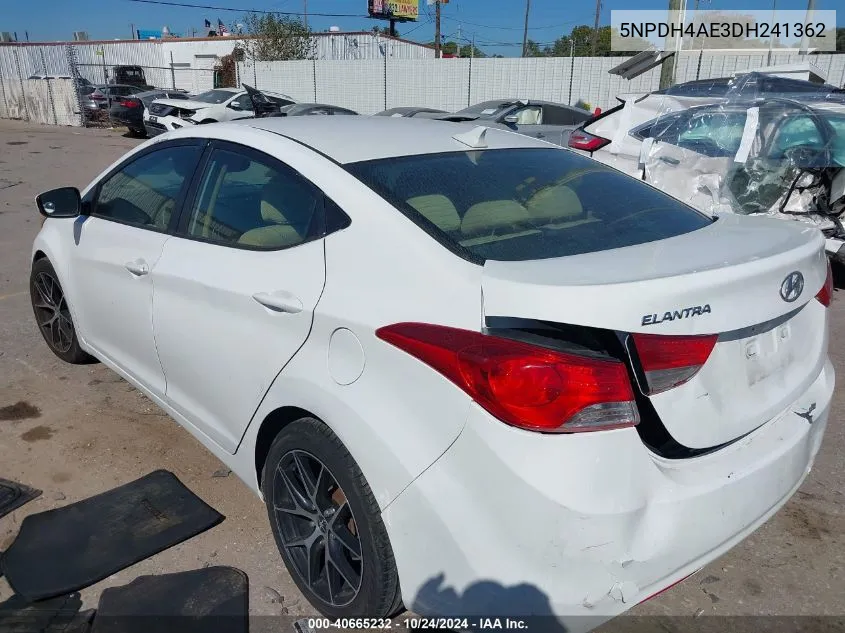 2013 Hyundai Elantra Gls/Limited VIN: 5NPDH4AE3DH241362 Lot: 40665232