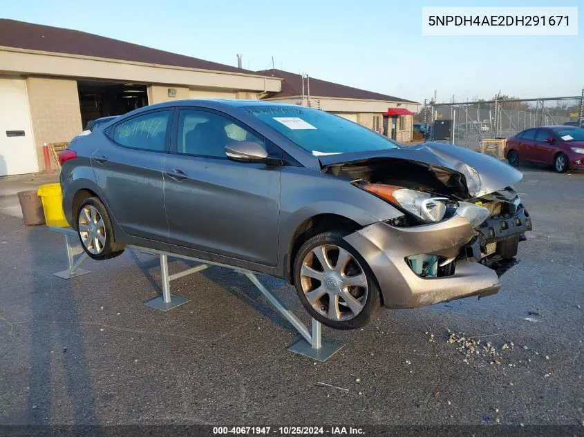 2013 Hyundai Elantra Limited VIN: 5NPDH4AE2DH291671 Lot: 40671947