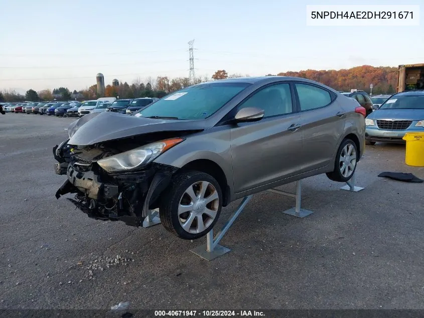 2013 Hyundai Elantra Limited VIN: 5NPDH4AE2DH291671 Lot: 40671947