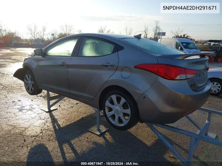 2013 Hyundai Elantra Limited VIN: 5NPDH4AE2DH291671 Lot: 40671947