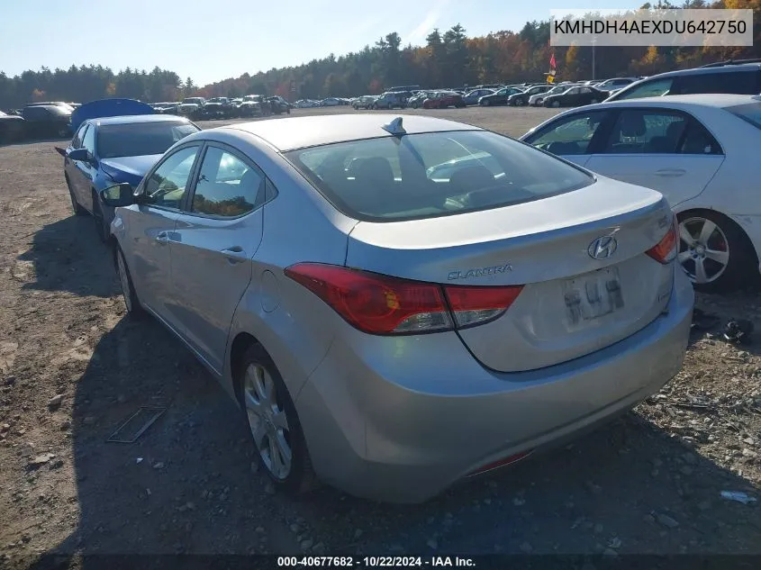 2013 Hyundai Elantra Limited VIN: KMHDH4AEXDU642750 Lot: 40677682