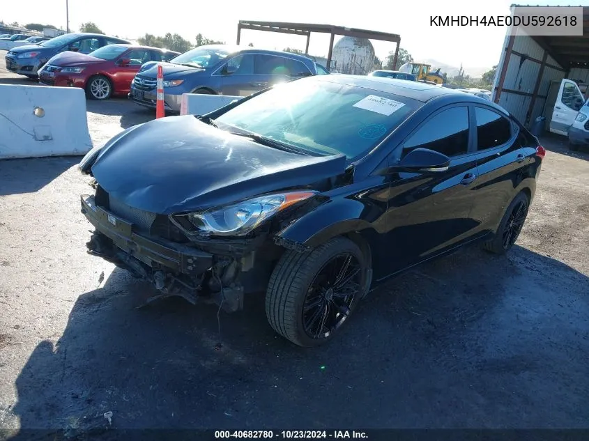 2013 Hyundai Elantra Limited VIN: KMHDH4AE0DU592618 Lot: 40682780